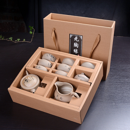 粗陶茶具 開業(yè)禮品茶具套裝定制logo