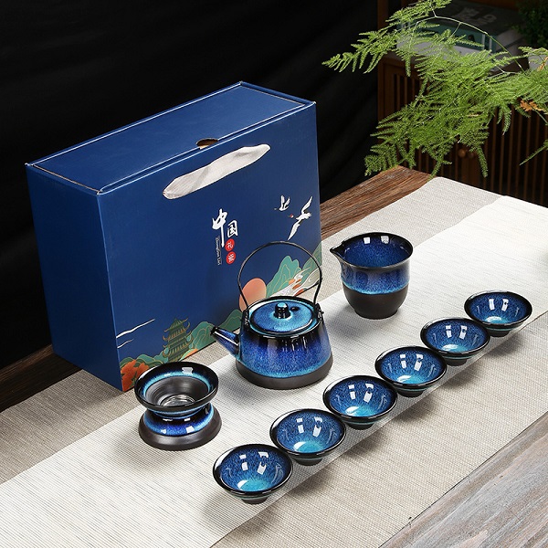 茶具禮盒套裝茶壺茶葉罐天目釉建盞隨手禮伴手禮婚慶公司商務禮品