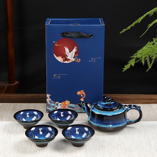 茶具禮盒套裝茶壺茶葉罐天目釉建盞隨手禮伴手禮婚慶公司商務(wù)禮品