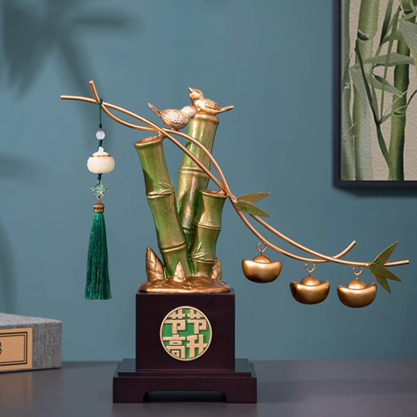 節(jié)節(jié)步步高升竹子擺件招財(cái)元寶